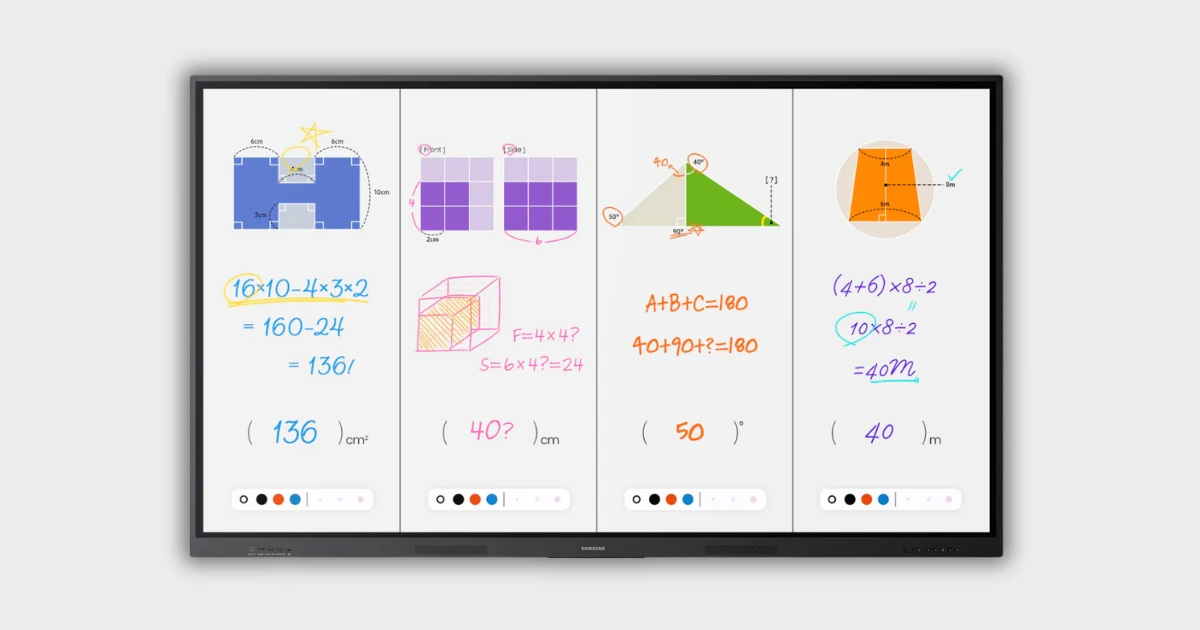 Samsung WAF chia 4 vùng ghi chú