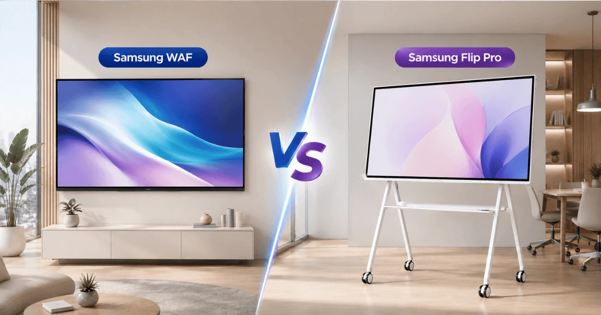 So sánh màn hình tương tác Samsung WAF và Samsung Flip Pro chi tiết