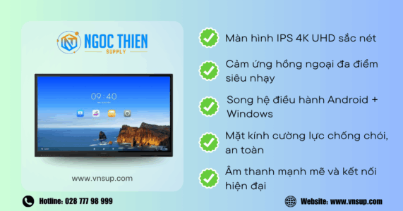 Hikvision DS-D5B75RB/EL - Màn hình tương tác 4K 2025 Tính năng nổi bật của DS-D5B75RB/EL