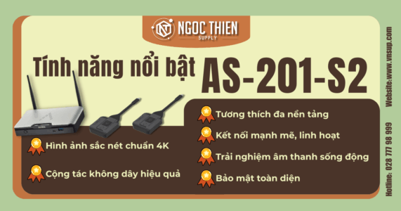 Tính năng nổi bật của thiết bị trình chiếu không dây Astros AS-201-S2