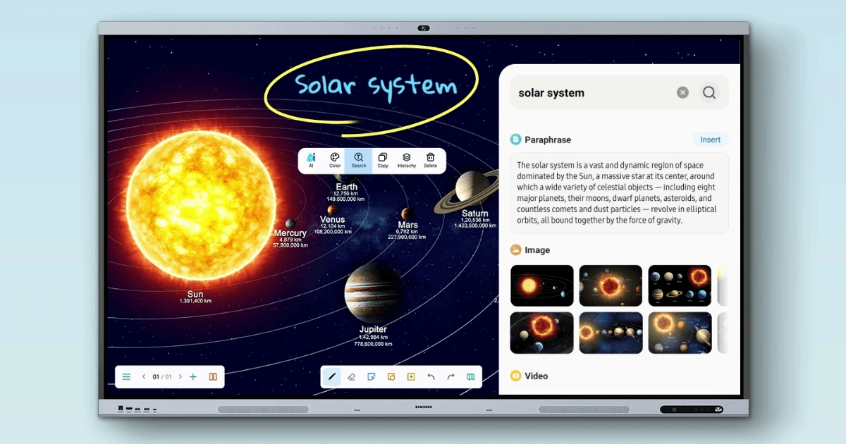 AI Circle to Search trên màn hình tương tác Samsung