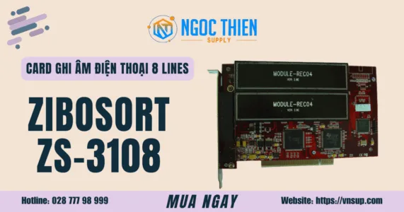 Card ghi âm điện thoại 8 lines Zibosoft ZS-3108
