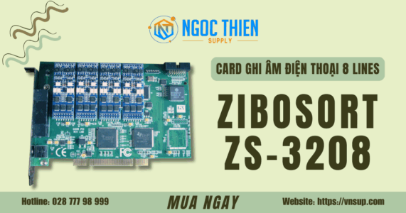 Card ghi âm điện thoại 8 lines Zibosoft ZS-3208