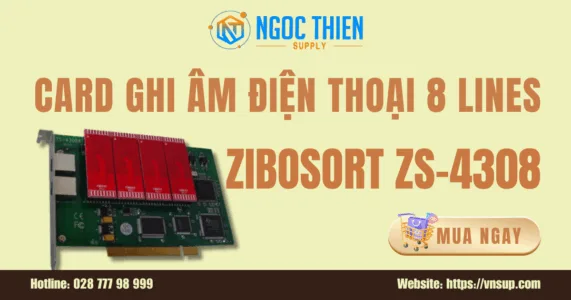 Card ghi âm điện thoại 8 lines Zibosoft ZS-4308