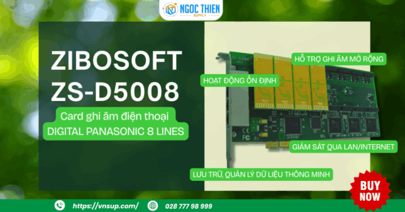 Card ghi âm điện thoại digital panasonic 8 lines Zibosoft ZS-D5008