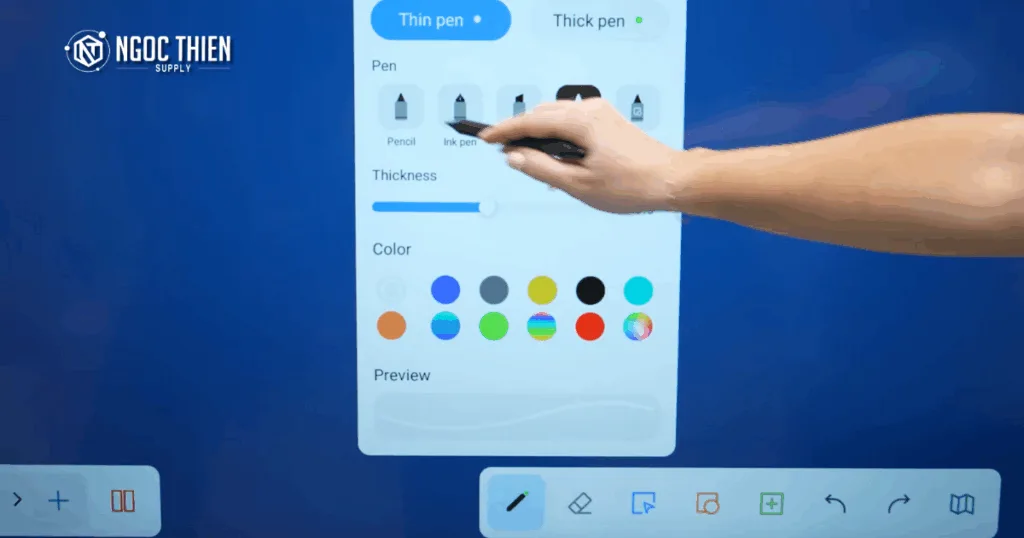 Dễ dàng tùy chỉnh công cụ viết và vẽ