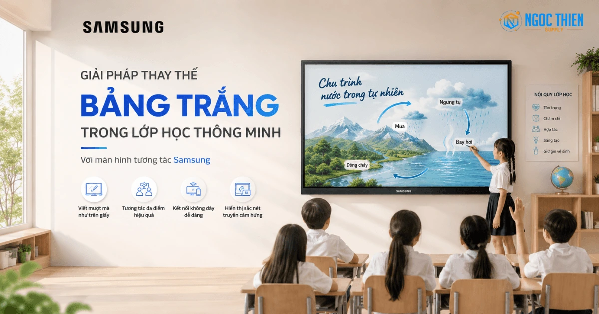 Giải pháp thay thế bảng trắng trong lớp học thông minh | Màn hình tương tác Samsung