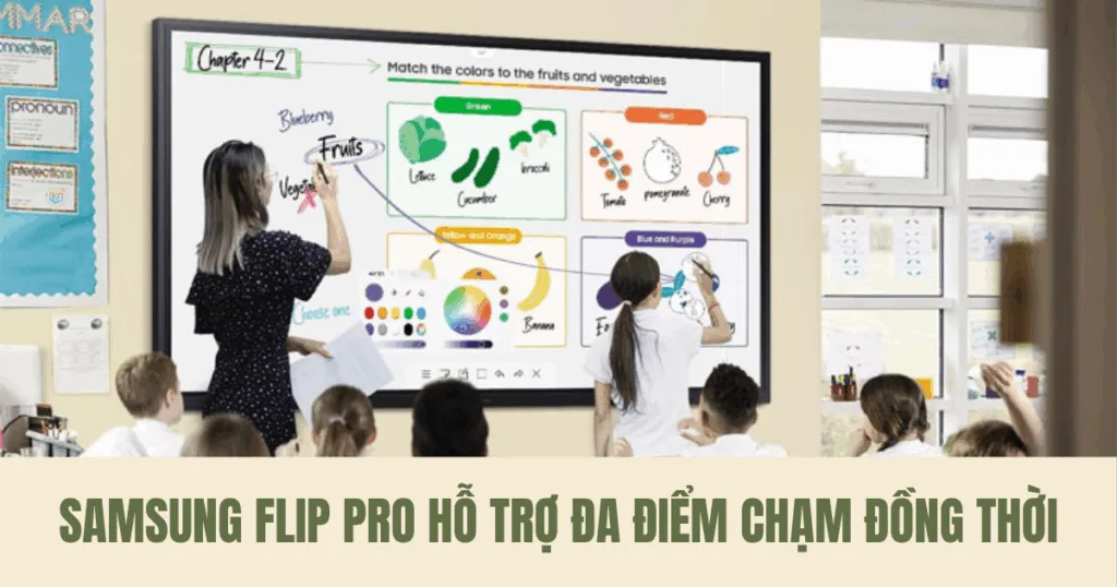 Màn hình tương tác Samsung Flip Pro hỗ trợ đa điểm chạm đồng thời