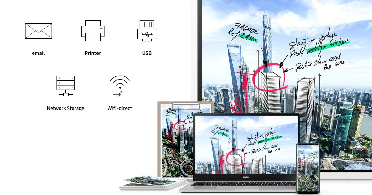 Màn hình tương tác thông minh Samsung chia sẻ tài liệu dễ dàng