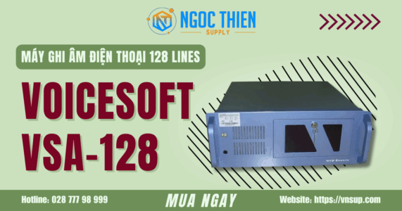 Máy ghi âm điện thoại 128 lines VoiceSoft VSA-128