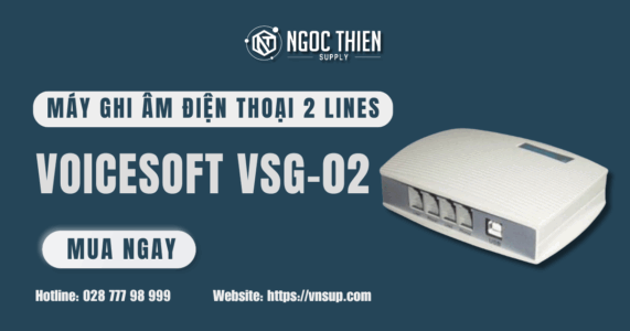 Máy ghi âm điện thoại 2 lines – Hộp thư thoại VoiceSoft VSG-02