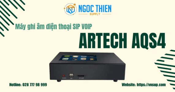 Máy ghi âm điện thoại SIP VOIP 4 line ARTECH AQS4