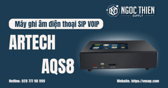 Máy ghi âm điện thoại SIP VOIP ARTECH AQS8