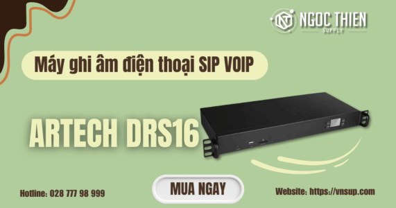 Máy ghi âm điện thoại SIP VOIP ARTECH DRS16