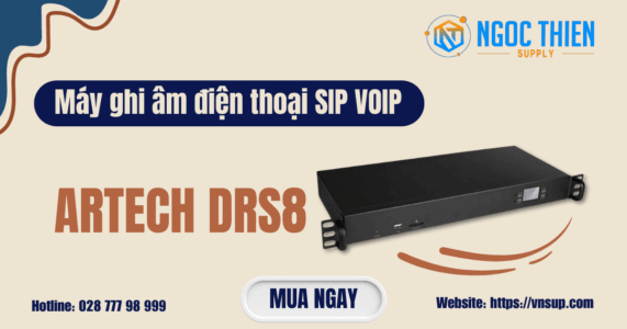 Máy ghi âm điện thoại SIP VOIP ARTECH DRS8