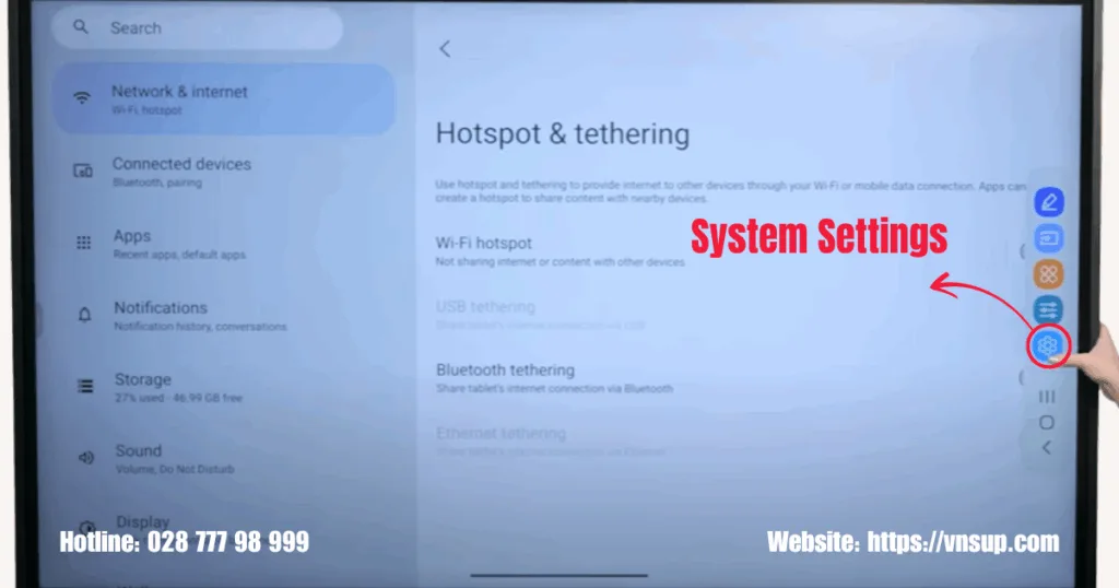 Nút System Settings