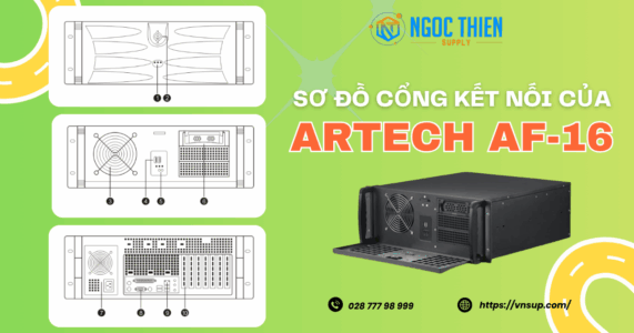 Sơ đồ cổng kết nối của máy ghi âm điện thoại trực tiếp 16 line ARTECH AF-16