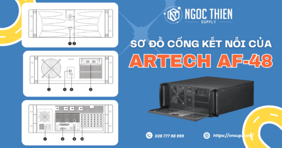 Sơ đồ cổng kết nối của máy ghi âm điện thoại trực tiếp 48 line ARTECH AF-48