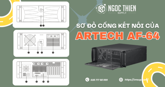 Sơ đồ cổng kết nối của máy ghi âm điện thoại trực tiếp 64 line ARTECH AF-64