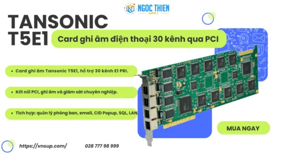 Tansonic T5E1 Card ghi âm điện thoại 30 kênh qua PCI