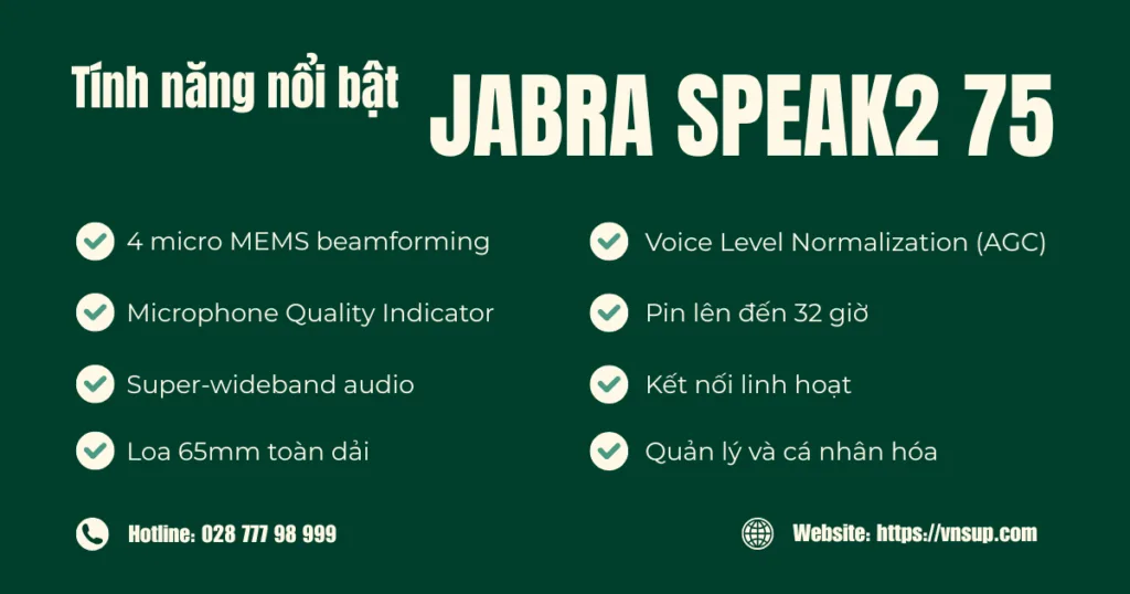Tính năng nổi bật của Jabra Speak2 75