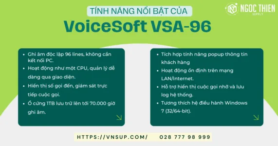 Tính năng nổi bật của VoiceSoft VSA-96