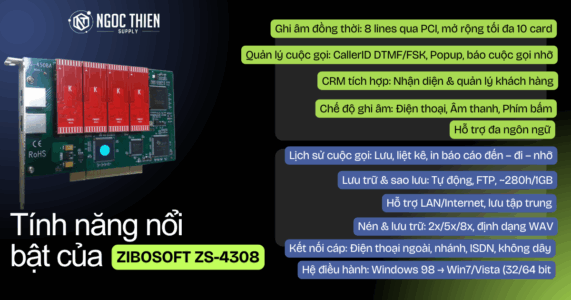 Tính năng nổi bật của Zibosoft ZS-4308