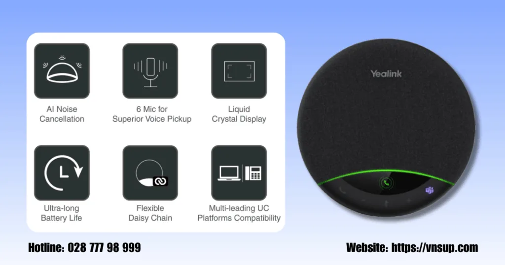Tính năng nổi bật của loa hội nghị Yealink SP96