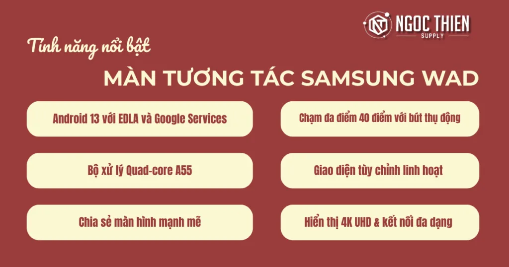 Tính năng nổi bật của màn tương tác Samsung WAD