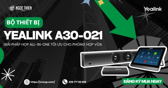 Bộ thiết bị Yealink A30-021 – Giải pháp họp All-in-One tối ưu cho phòng họp vừa