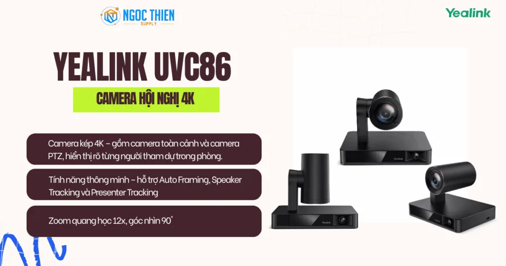 Lắp đặt thiết bị hội nghị Yealink với Yealink UVC86