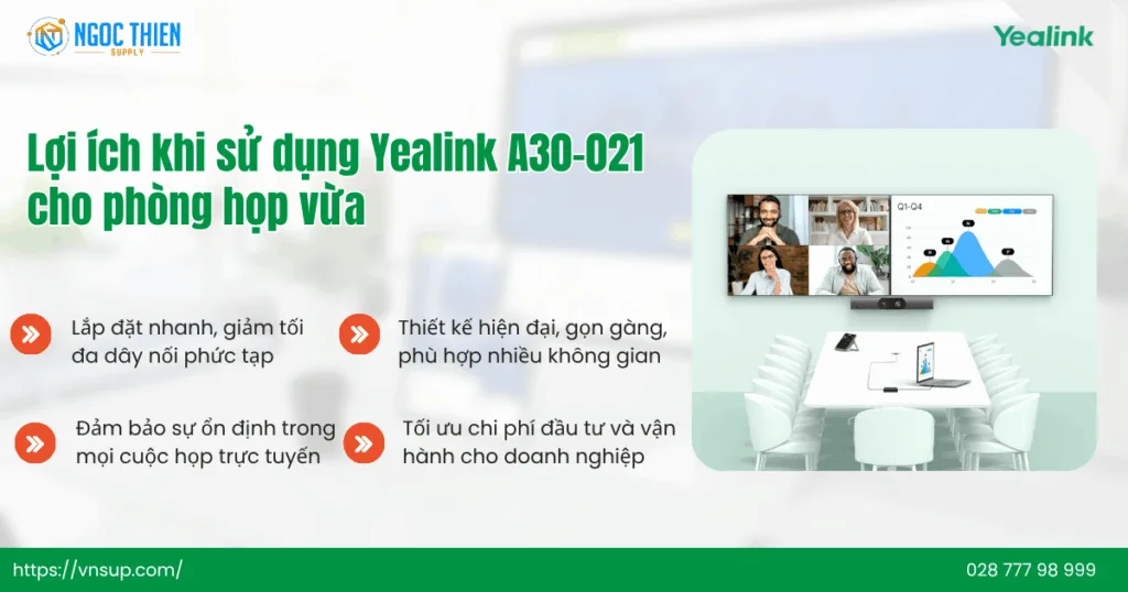 Lợi ích khi sử dụng Yealink A30-021 cho phòng họp vừa
