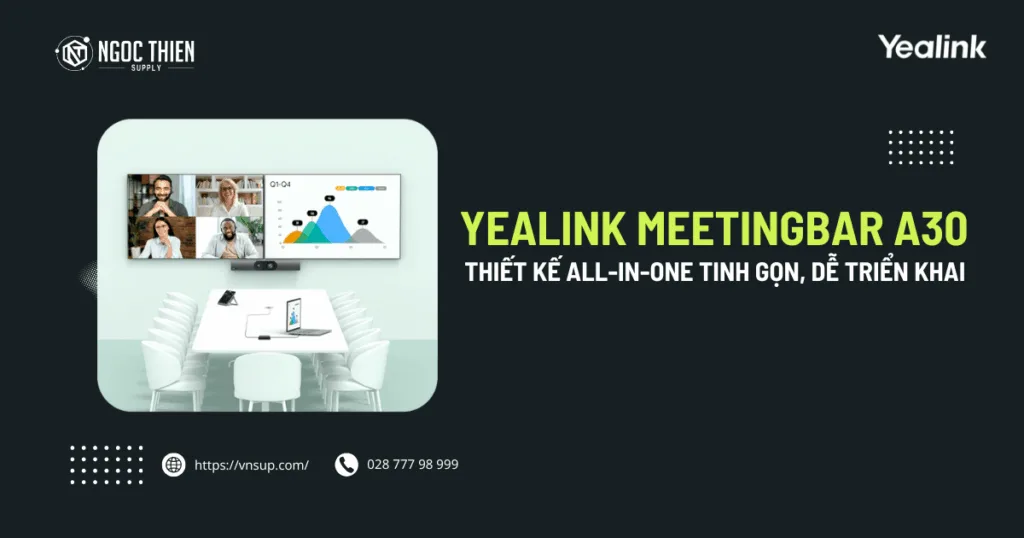Yealink MeetingBar A30 Thiết kế all-in-one-Yealink A30-010 Teams