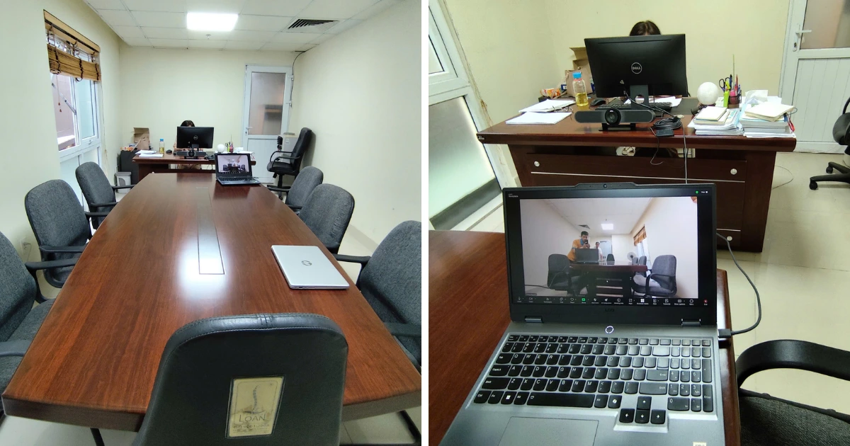Không gian hoàn thiện dự án lắp đặt camera hội nghị Logitech Meetup tại TP.HCM