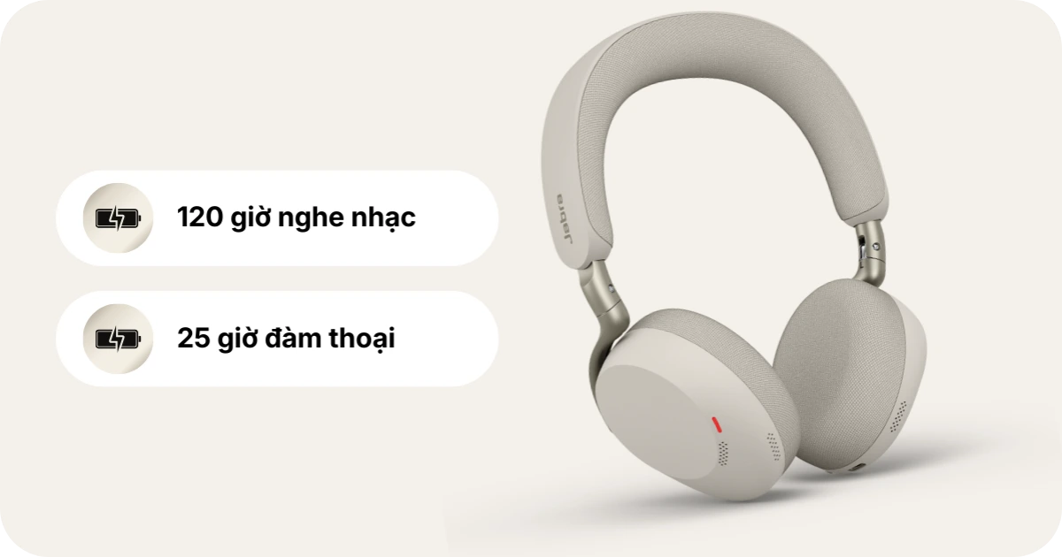 Jabra Evolve3 85 pin bền bỉ