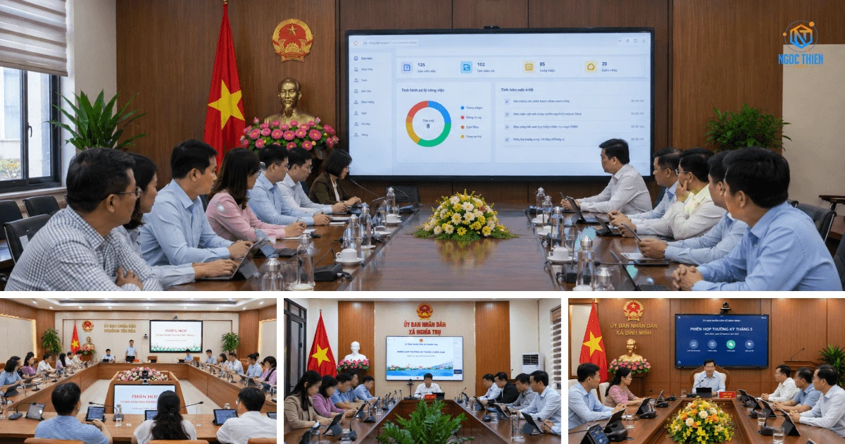 Giải pháp phòng họp không giấy cho UBND xã phường 2026
