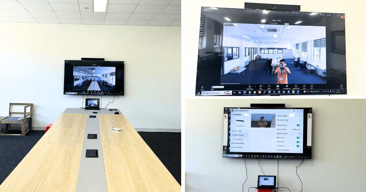 Hình ảnh thực tế lắp đặt Yealink SmartVision 40 + VCM36-W