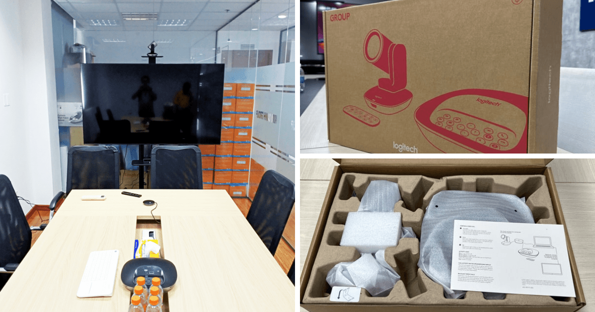 Hình ảnh thực tế lắp đặt bộ Logitech Group