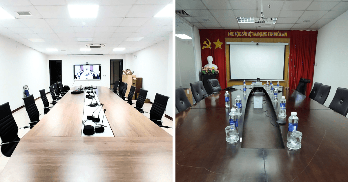 Hình ảnh thực tế lắp đặt bộ thiết bị họp trực tuyến NTS-1