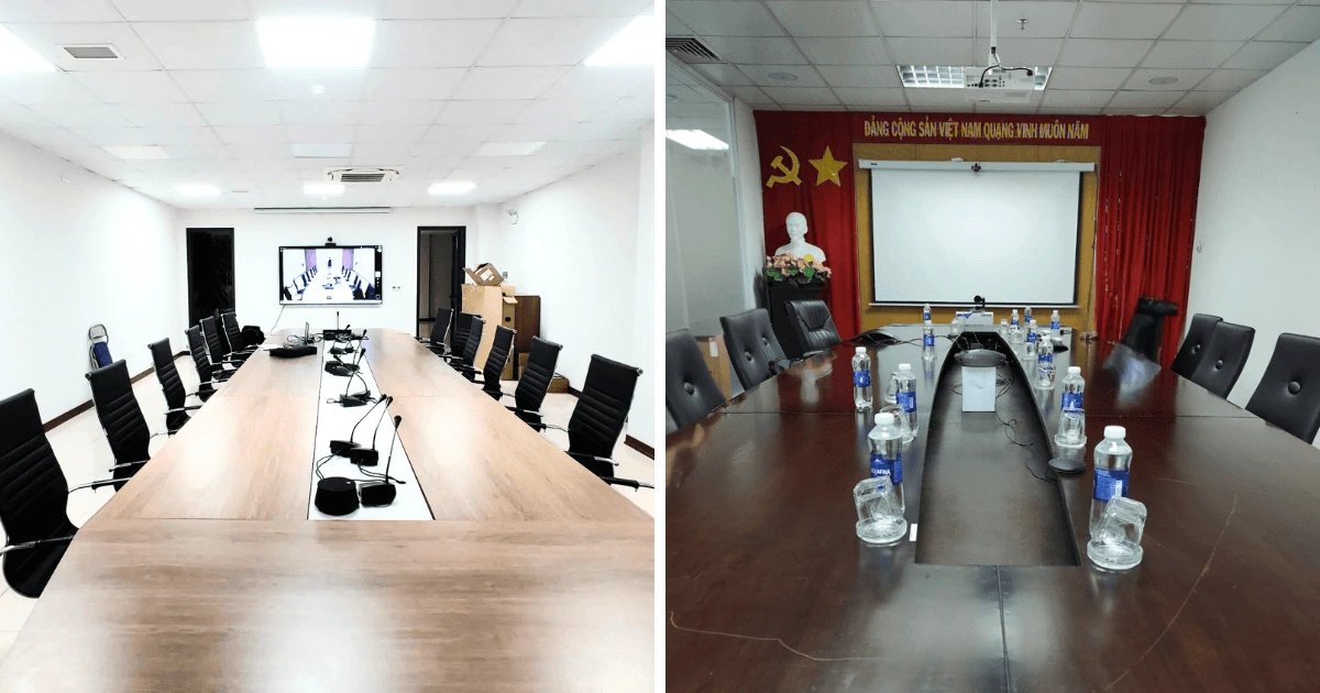 Hình ảnh thực tế lắp đặt bộ thiết bị họp trực tuyến NTS-1