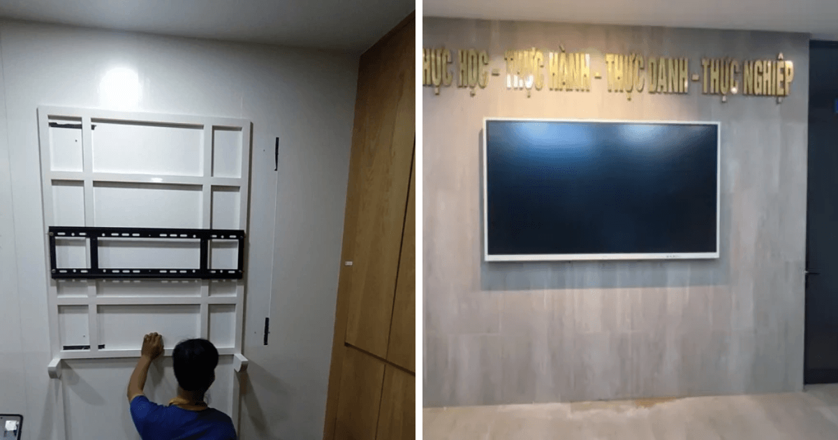 Hình ảnh thực tế lắp đặt màn hình tương tác 6