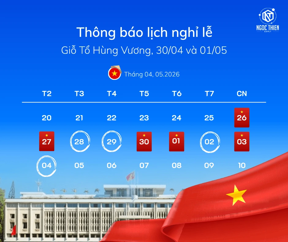 Lịch nghỉ Giỗ Tổ Hùng Vương, 30/04 - 01/05 năm 2026
