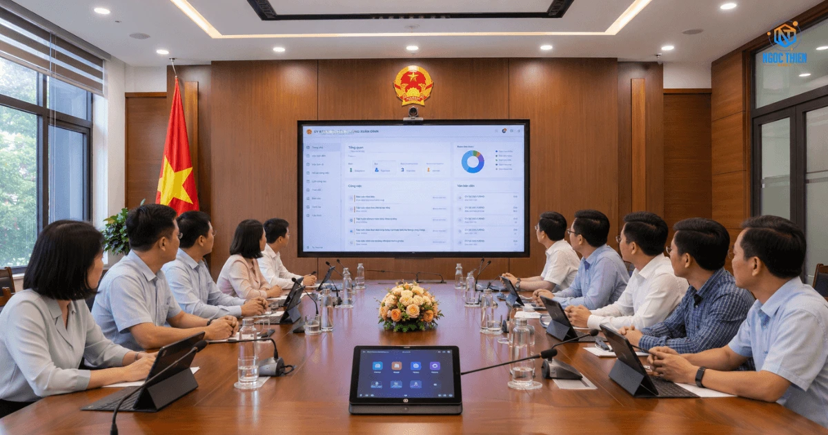 phòng họp không giấy cho UBND xã thực tế 2