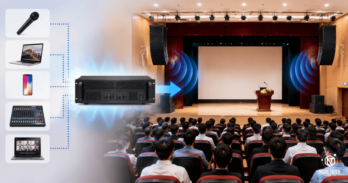 Amply hội trường tích hợp họp trực tuyến