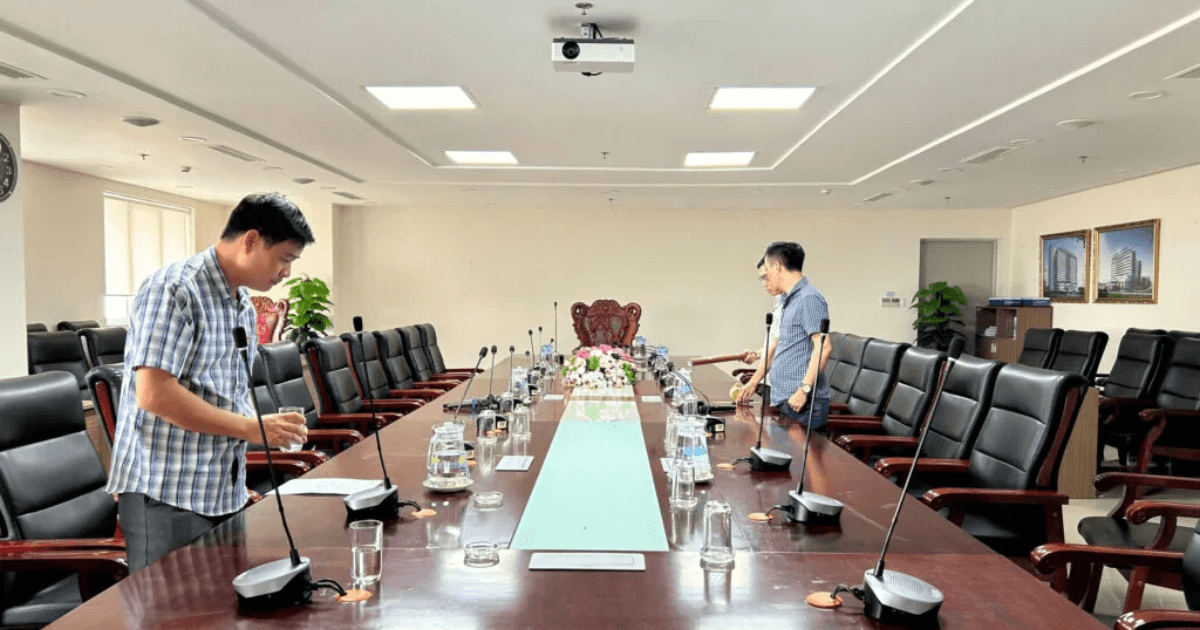 Dự án lắp đặt Micro hội trường họp trực tuyến thực tế