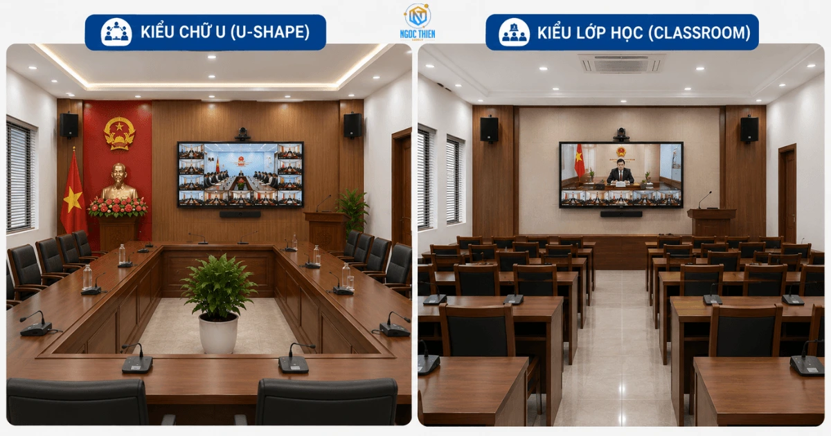 Lắp đặt phòng họp hội nghị truyền hình cho UBND xã phường thực tế