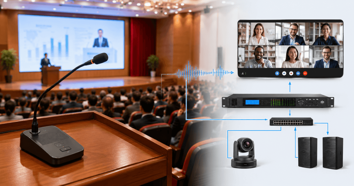 Micro hội trường họp trực tuyến thực tế