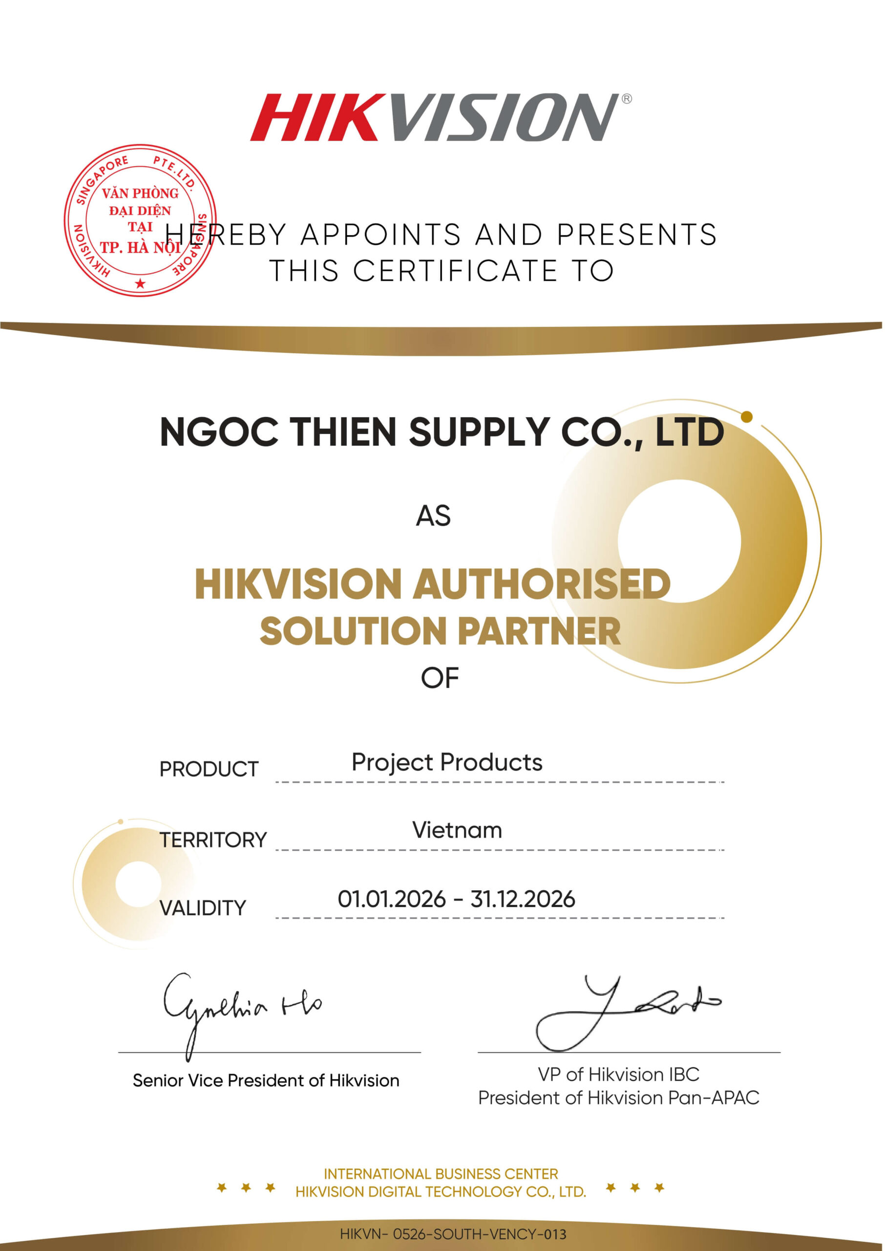 Ngoc Thien Supply Đối tác Giải pháp Ủy quyền của Hikvision tại Việt Nam năm 2026