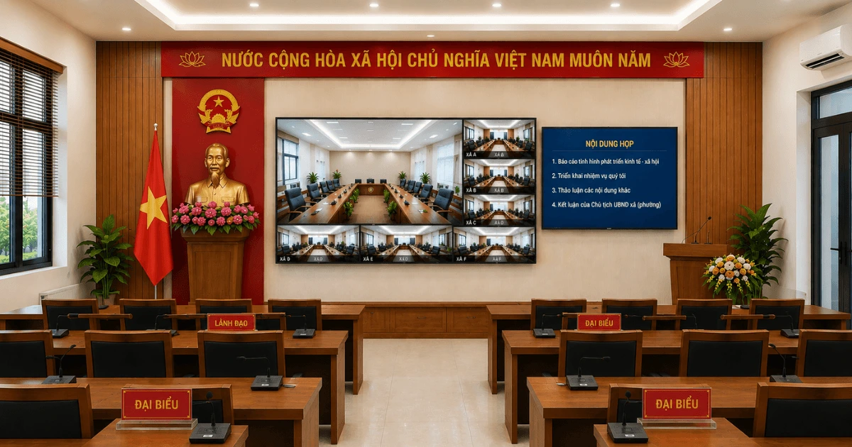 lắp đặt phòng họp hội nghị truyền hình cho UBND xã phường thực tế 2