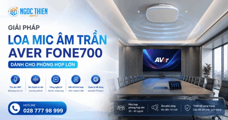 Giải pháp loa mic âm trần AVer FONE700 cho phòng họp lớn